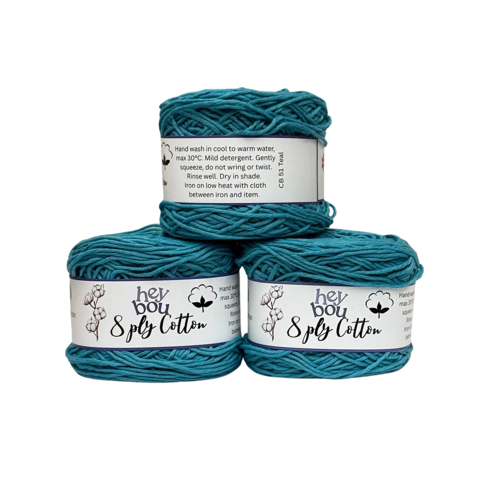 8 ply Cotton Yarn, 100% Cotton, 100g Ball HeyBou