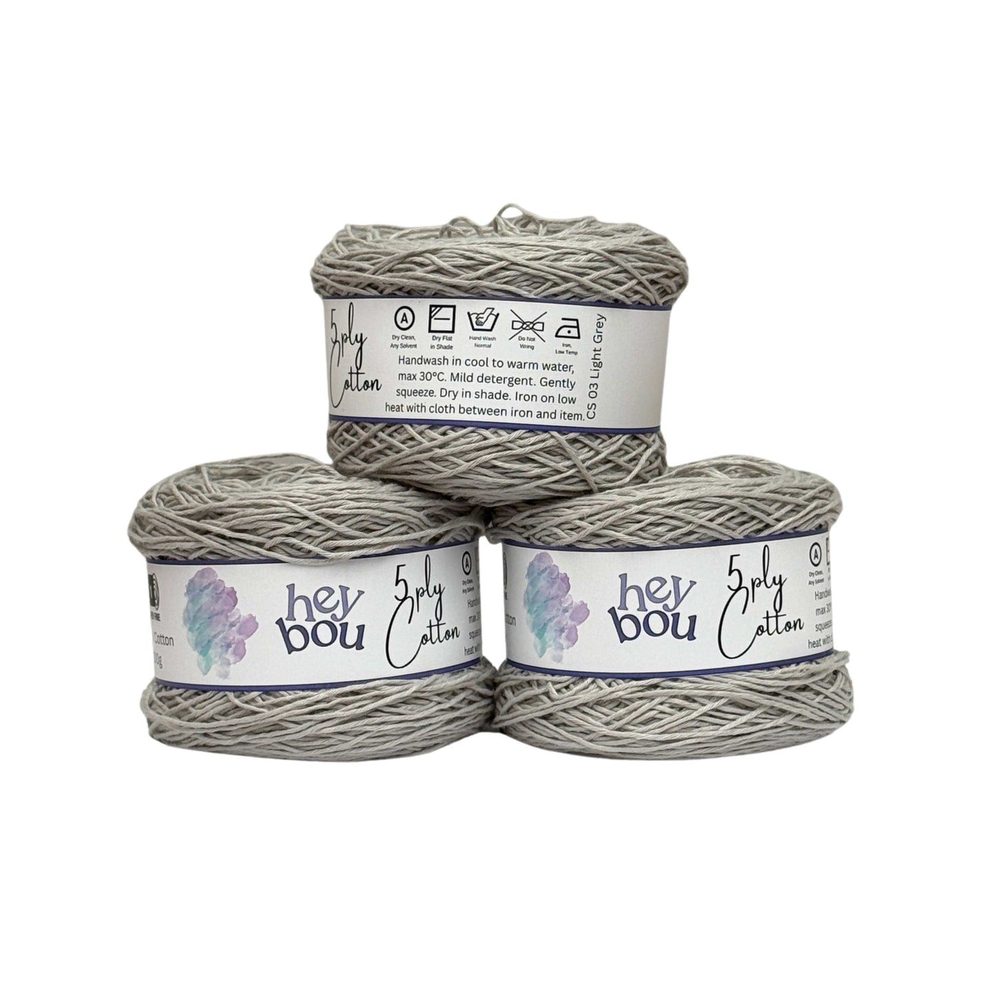 5 ply Cotton Yarn, 100% Cotton, 100g Ball HeyBou