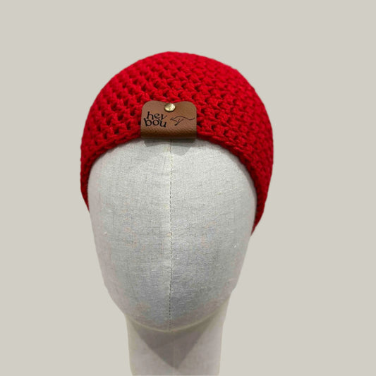 Chilli Double Crochet Adult Short Beanie 51-68cm H 19cm HeyBou - Made by Lisa