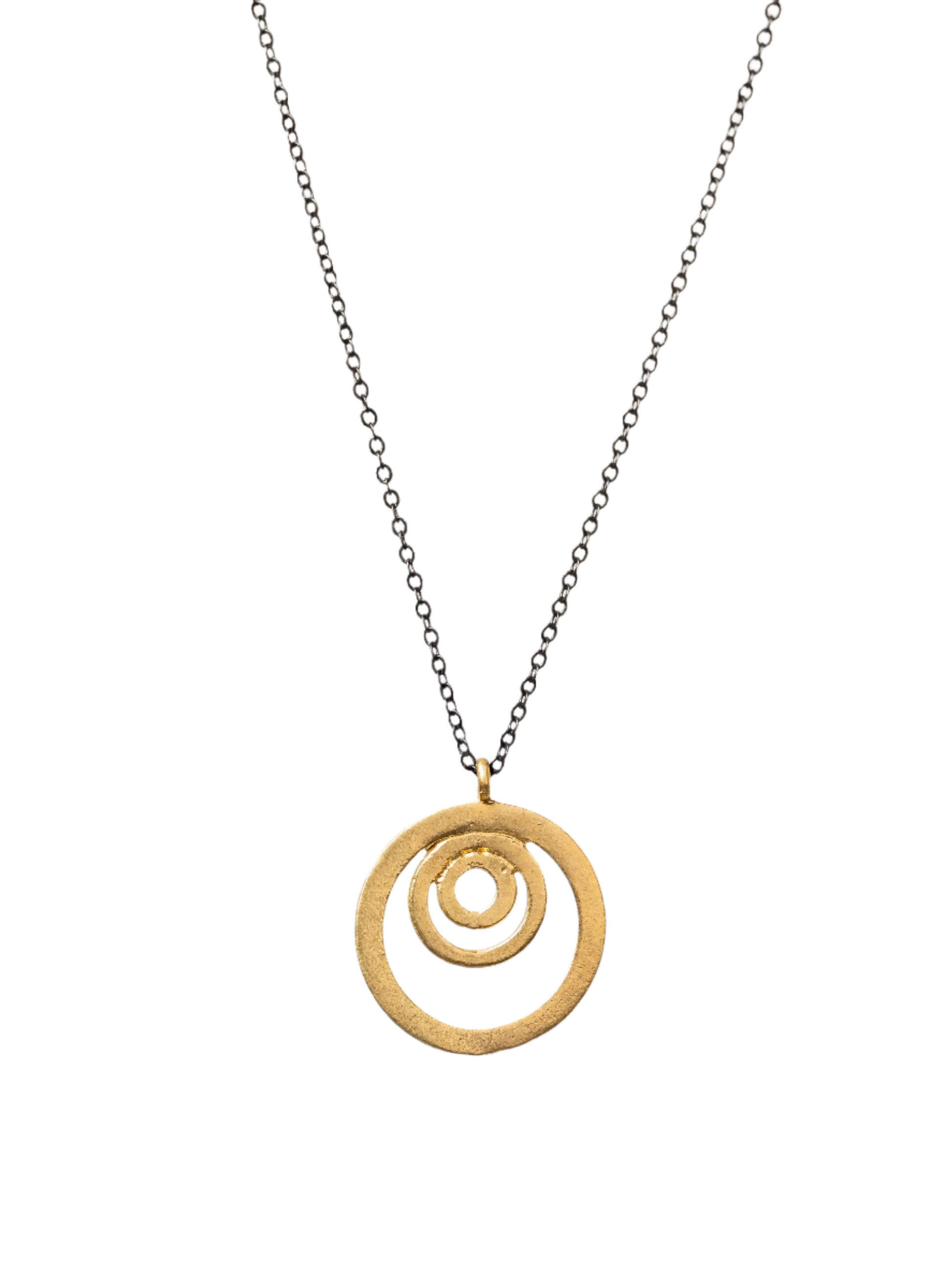 Gold Plated Circles Necklace Hey Bou