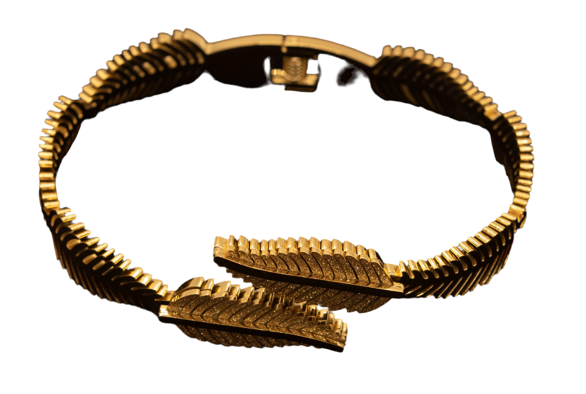 Gold Stainless Steel Leaf Bracelet Hey Bou