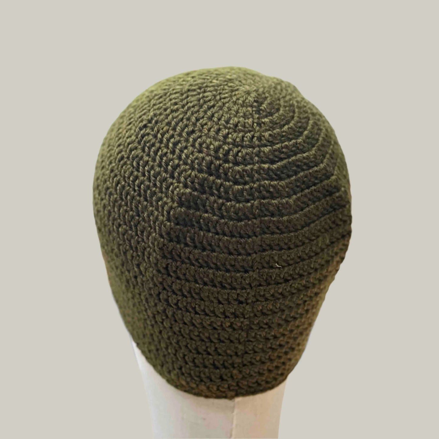 Dark Green Double Crochet Adult Beanie 55-63cm H 18.5cm HeyBou - Made by Lisa