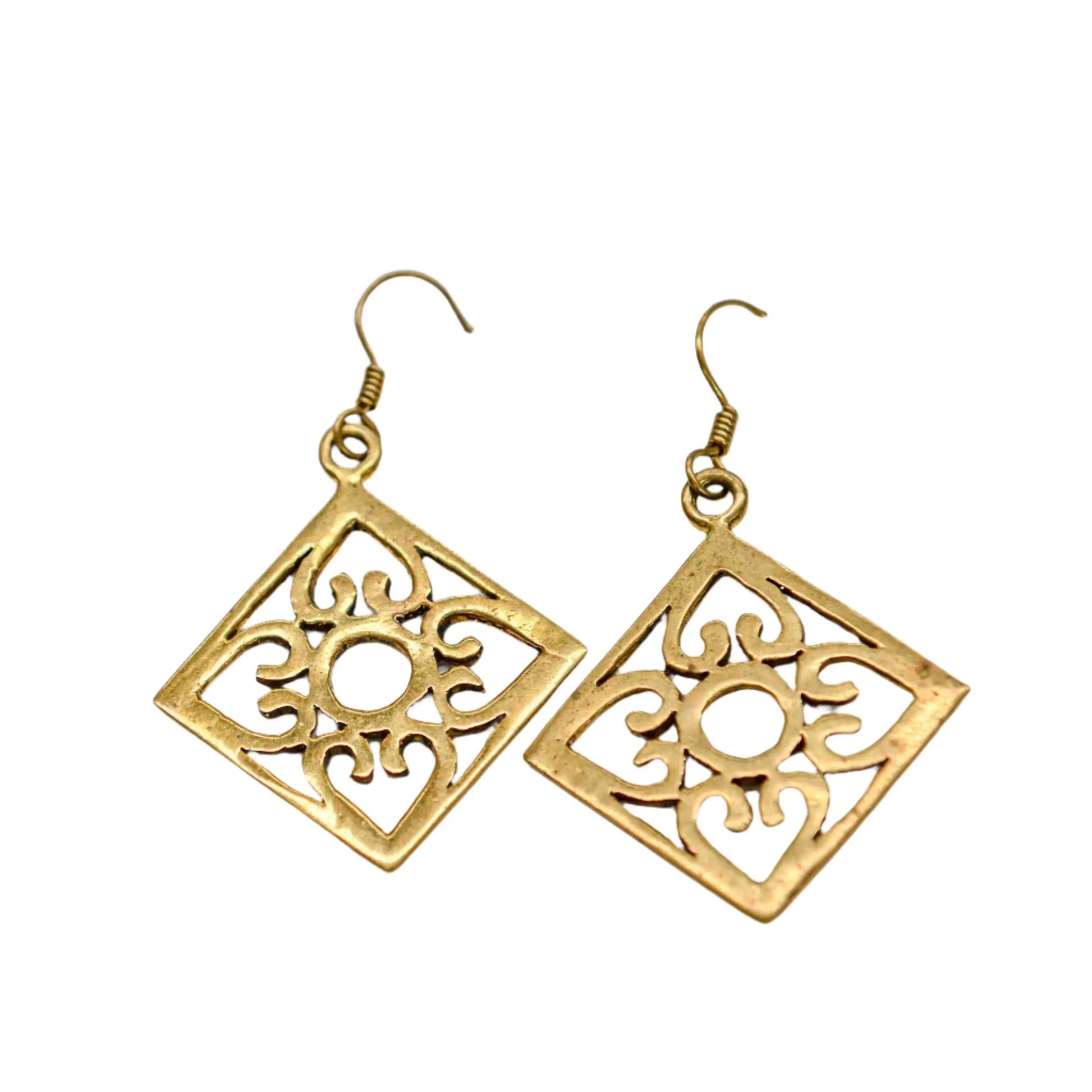 Diamond Flower Bullet Earrings Khmer Life