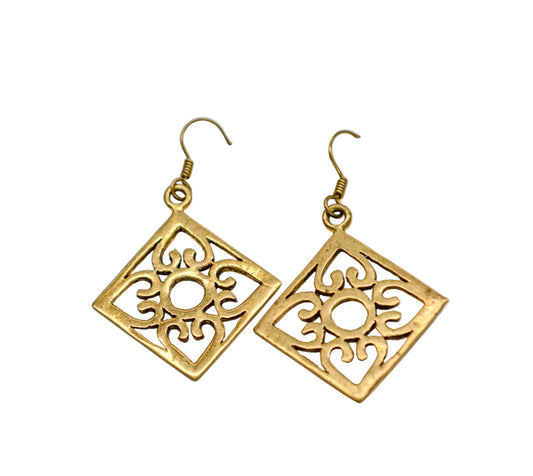 Diamond Flower Bullet Earrings Khmer Life
