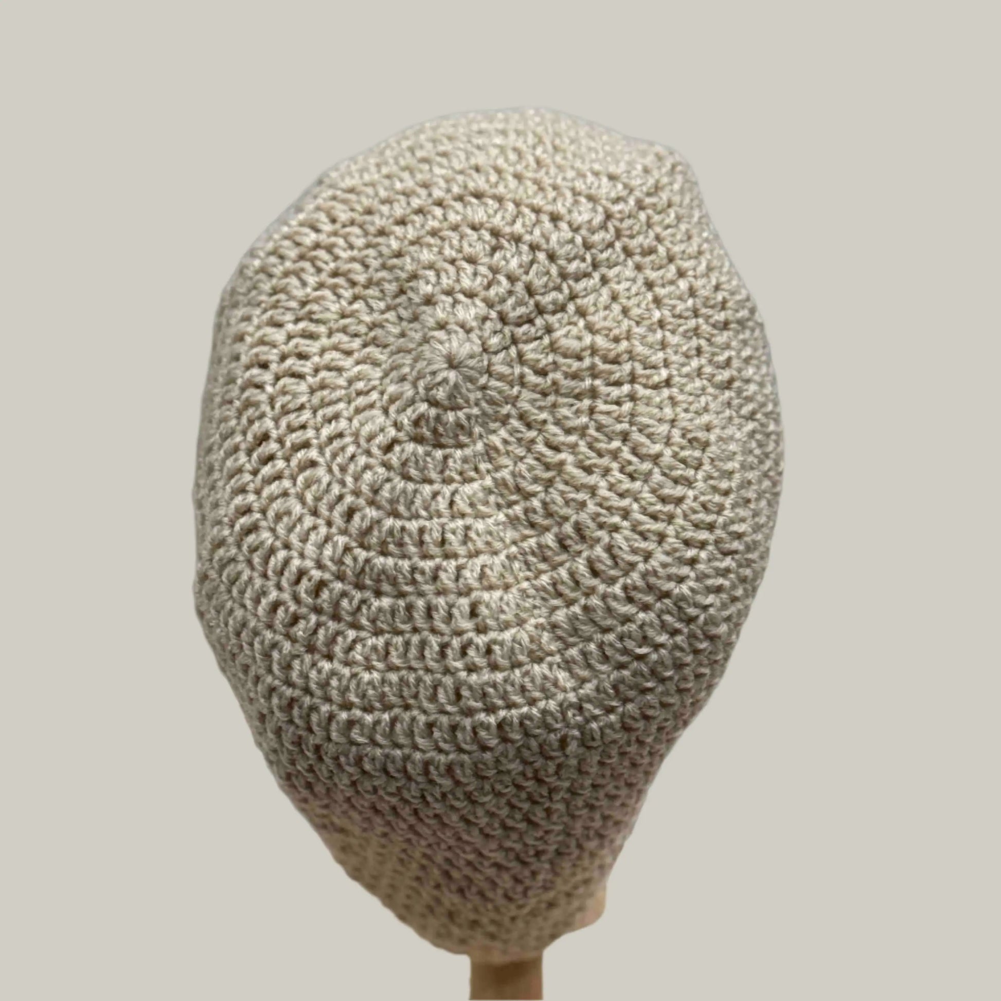 Beige Double Crochet XL Adult Extra Long Beanie 67-86cm H27cm HeyBou - Made by Lisa