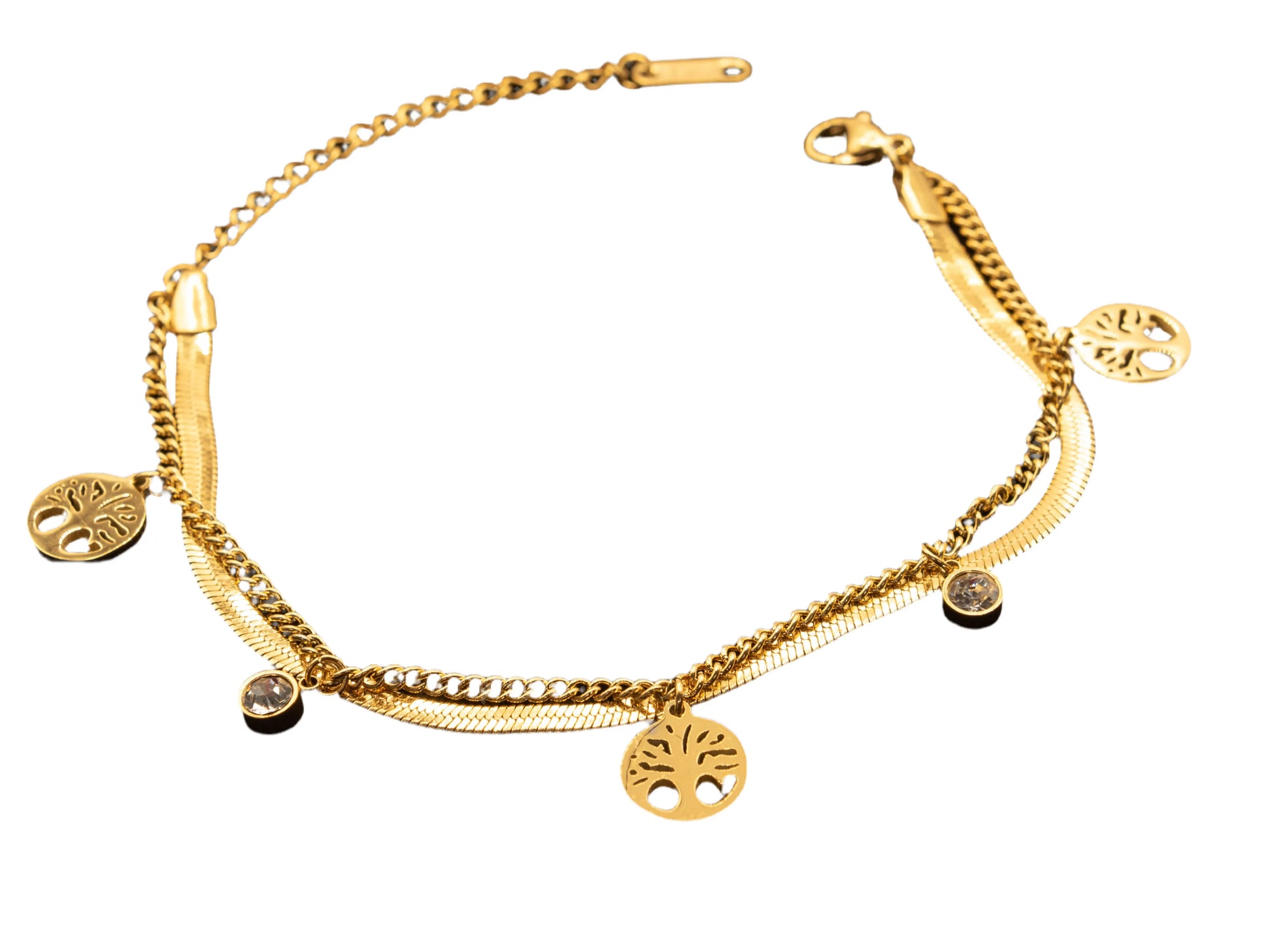 Fine Chain Tree of Life Gold or Silver Stainless Steel Bracelet Hey Bou