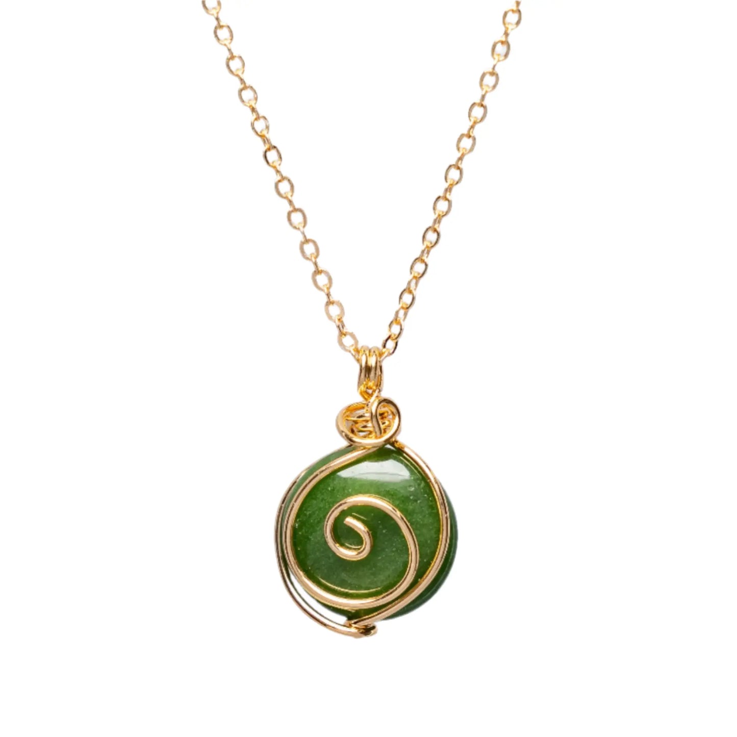 Gold Plated Natural Agate Swirl Classic Necklaces Hey Bou