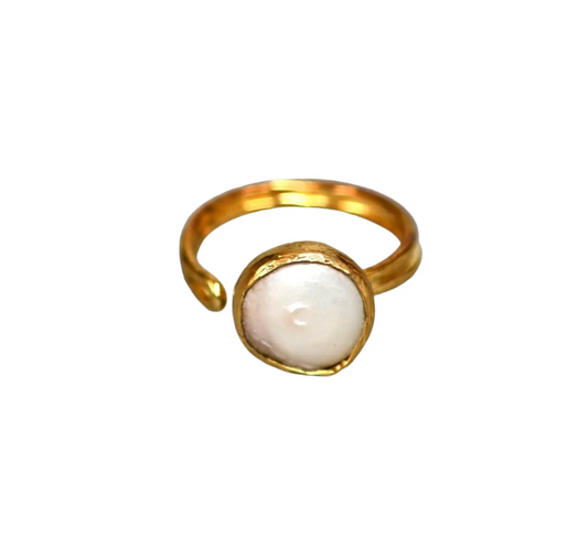 Freshwater Pearl Gold Plated Rings Hey Bou