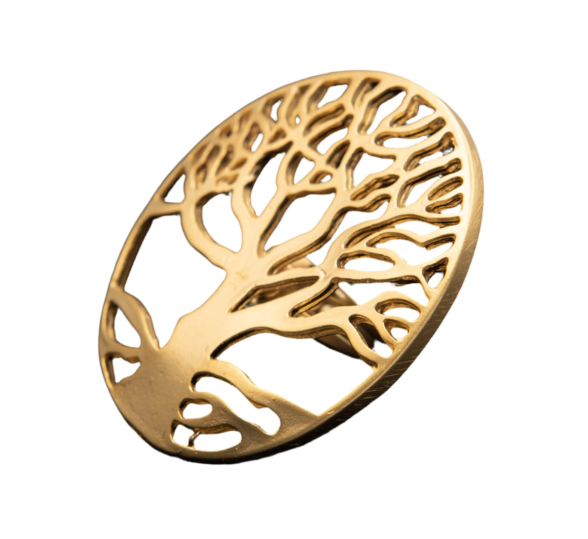 Gold Plated Tree of Life Large Ring Hey Bou