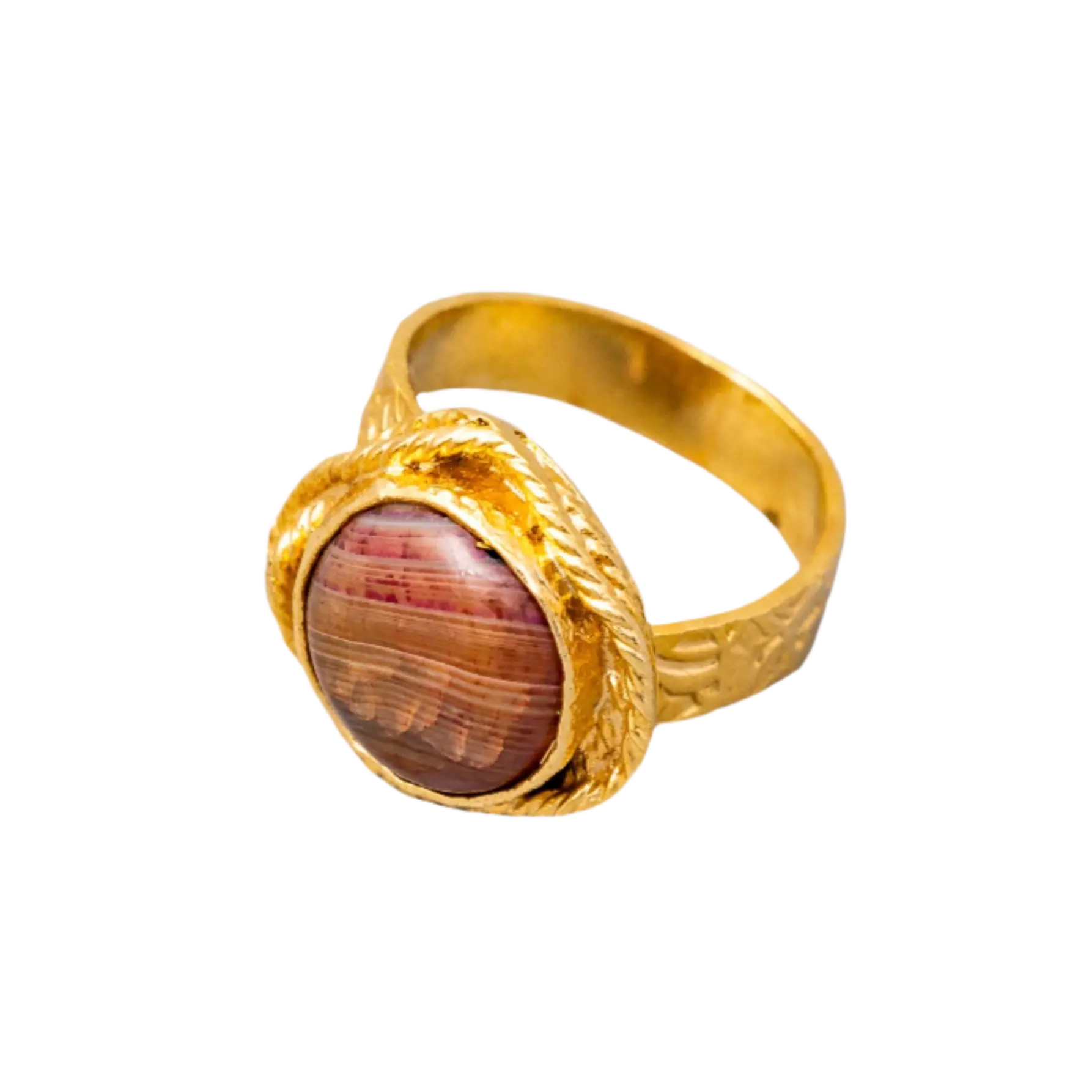 Gold Plated Agate Rings Hey Bou