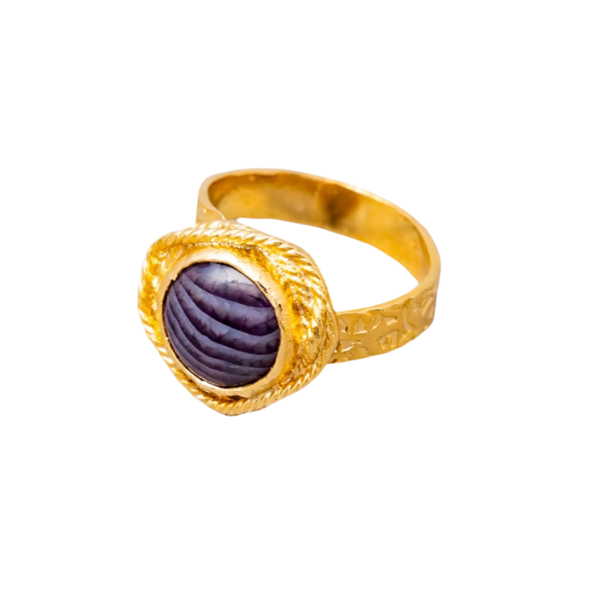Gold Plated Agate Rings Hey Bou