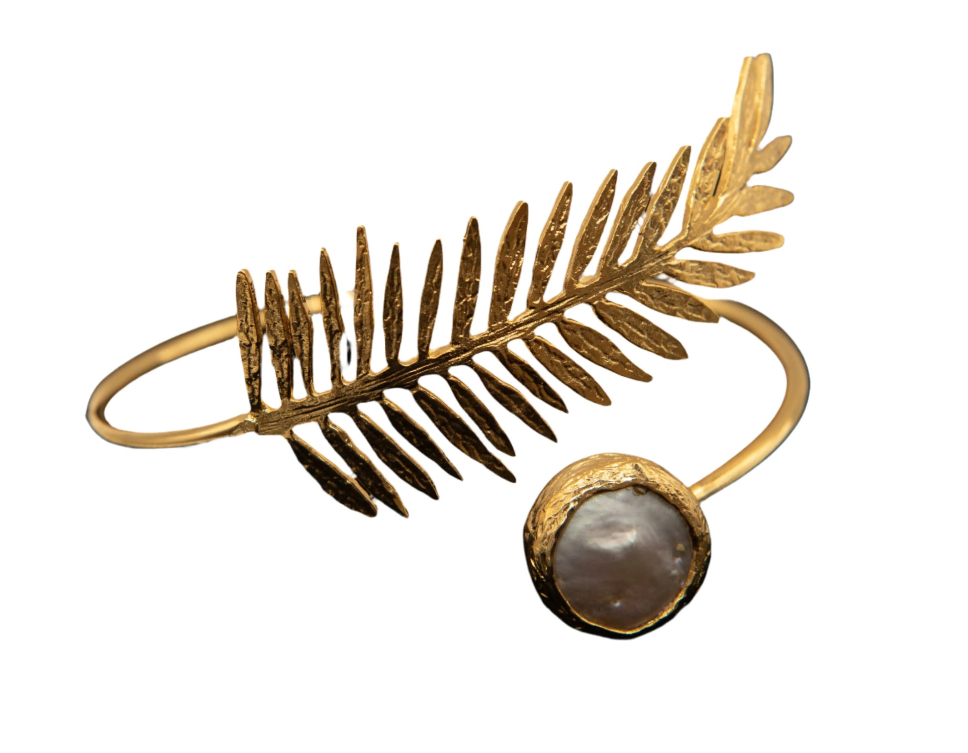 Gold Plated Leaf and Freshwater Pearl Bracelet Hey Bou