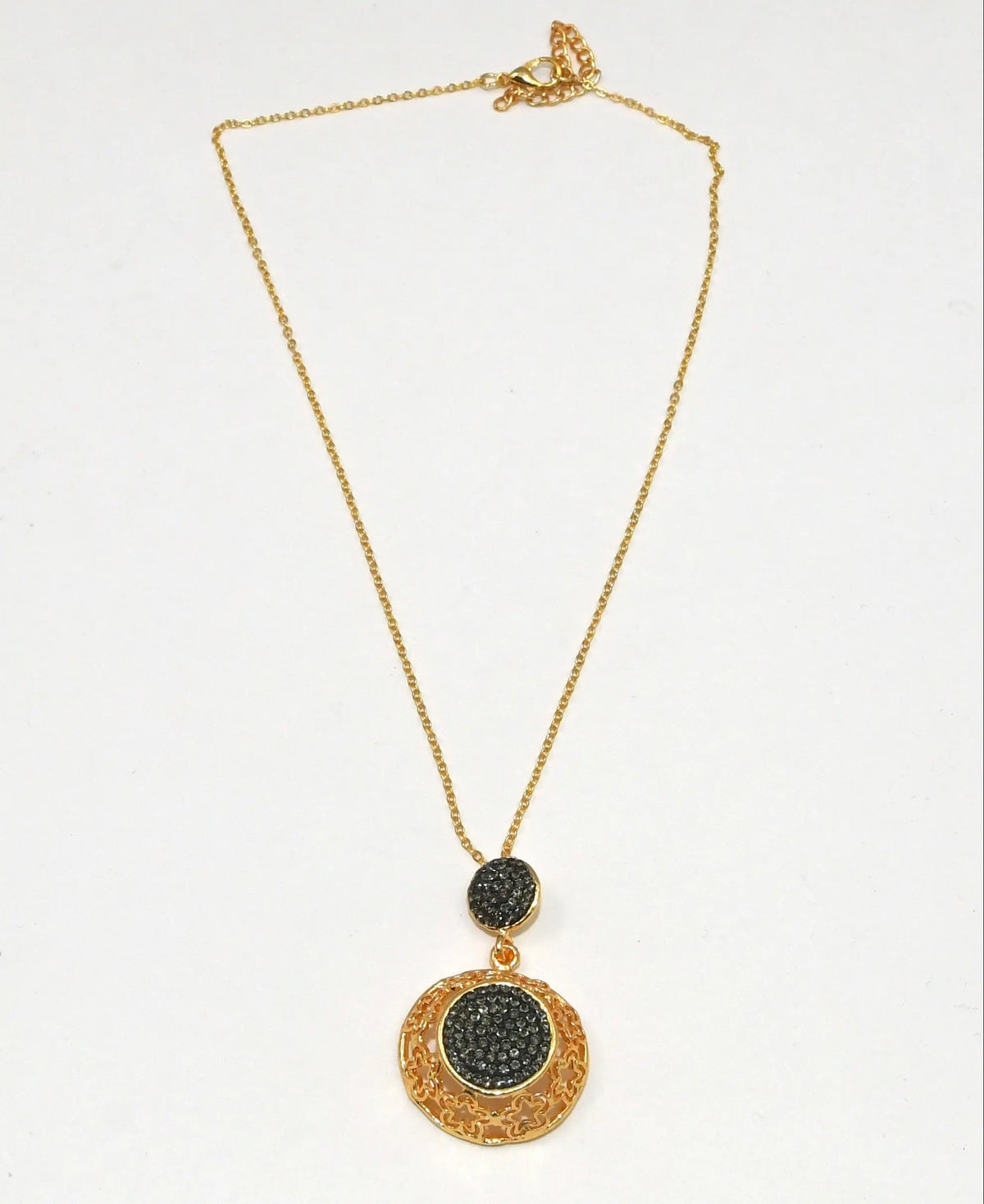 Gold Plated Grey Zirconia Necklace Hey Bou