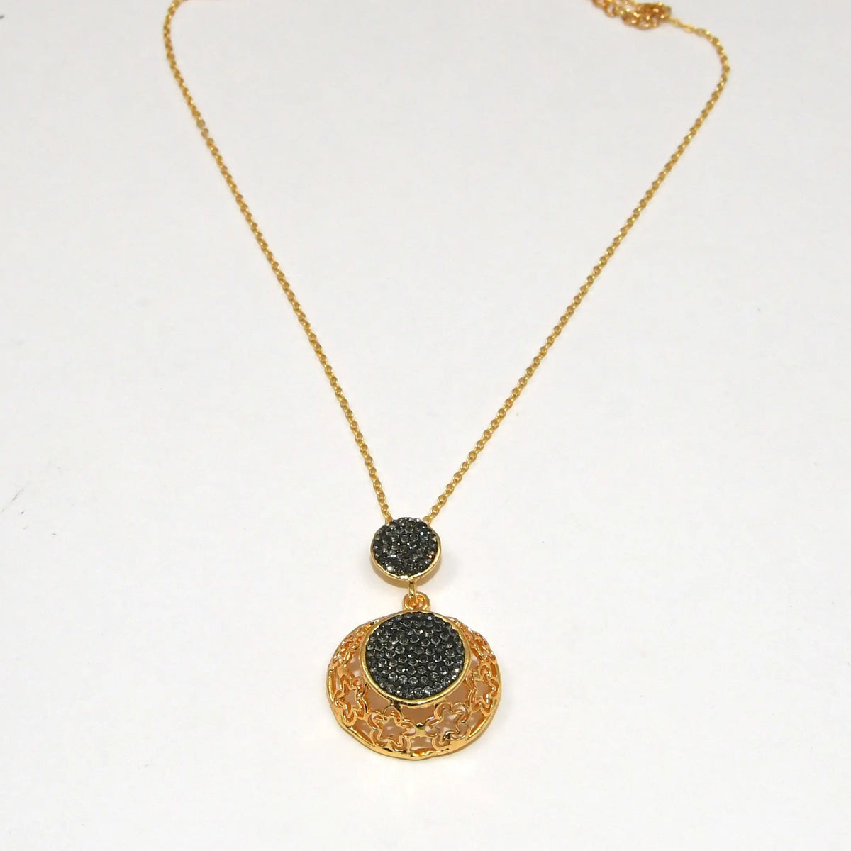Gold Plated Grey Zirconia Necklace Hey Bou