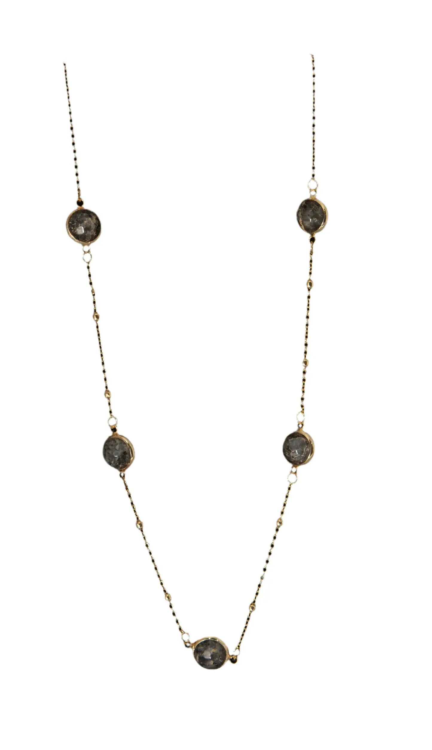 5 Agate Gold Plated Necklace Hey Bou