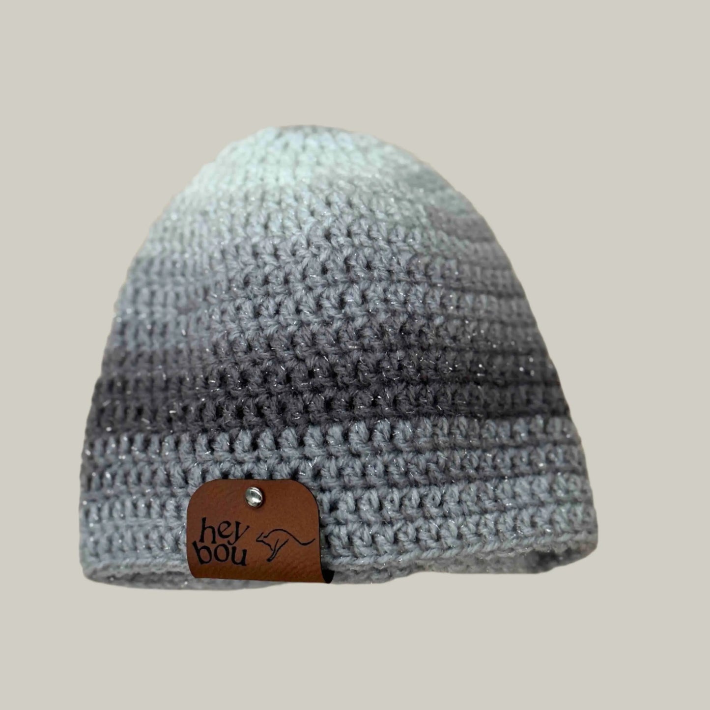 Greys 1 Double Crochet Sparkle Child Beanie 41-55cm H 16cm HeyBou - Made by Lisa