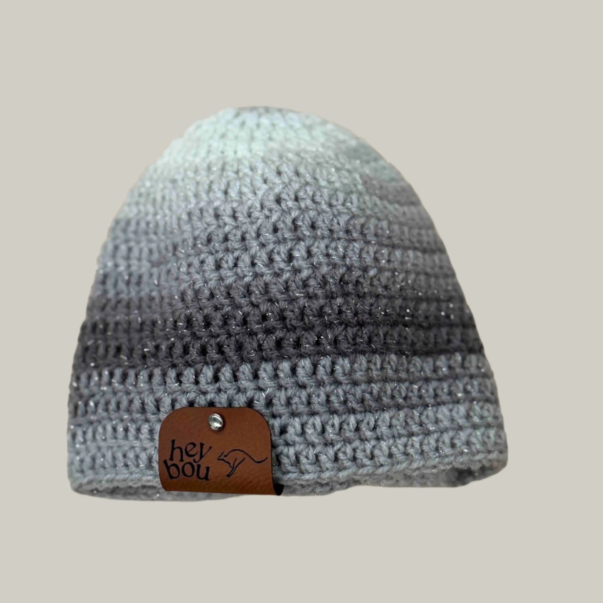 Greys 1 Double Crochet Sparkle Child Beanie 41-55cm H 16cm HeyBou - Made by Lisa