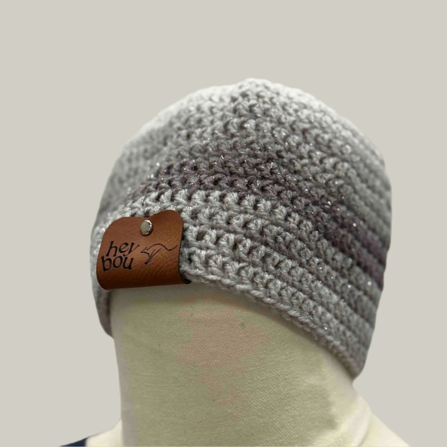 Greys 1 Double Crochet Sparkle Child Beanie 41-55cm H 16cm HeyBou - Made by Lisa