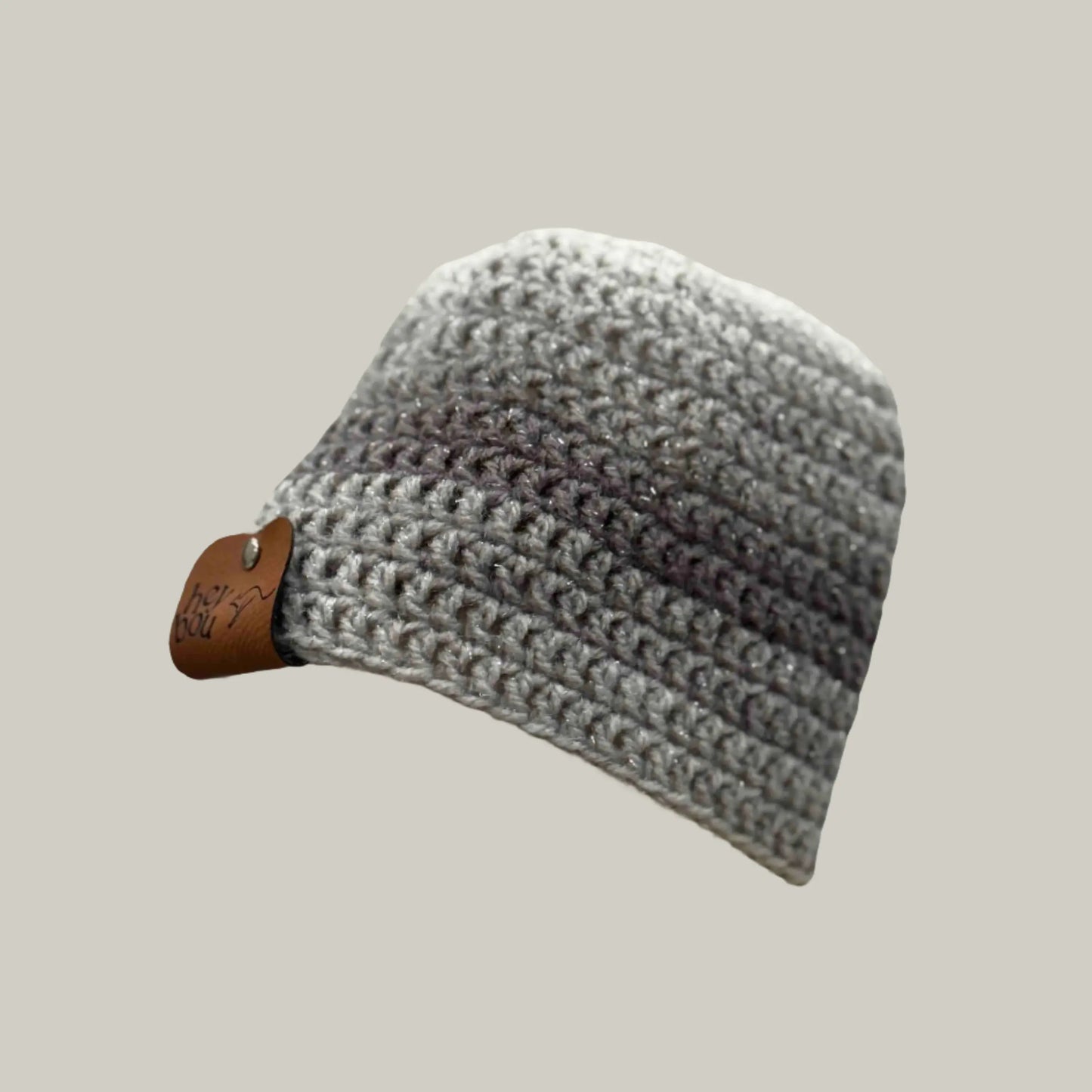 Greys 1 Double Crochet Sparkle Child Beanie 41-55cm H 16cm HeyBou - Made by Lisa