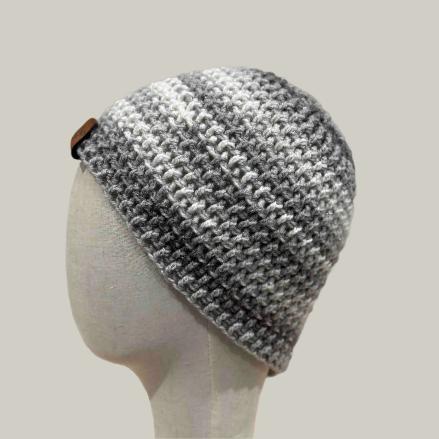 Greys Sparkle Moss Rib XL Adult Beanie 56-71cm H 21cm HeyBou - Made by Lisa