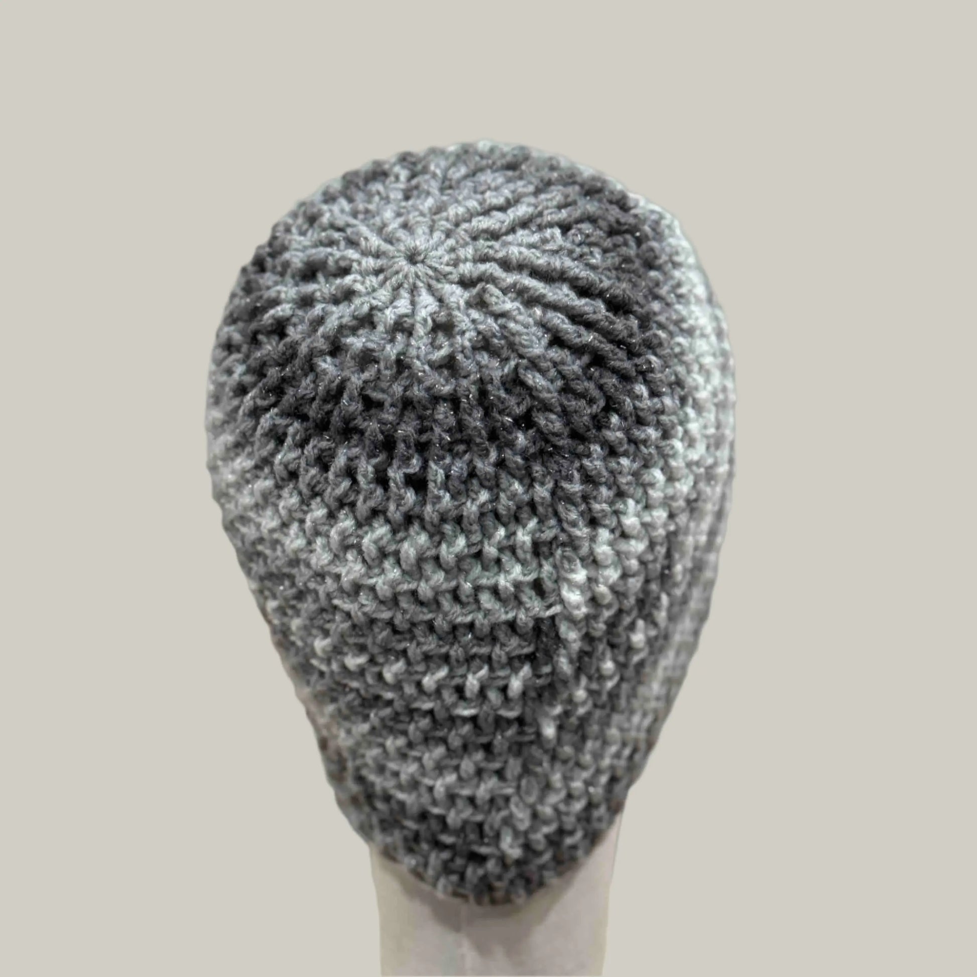 Greys Sparkle Moss Rib XL Adult Beanie 56-71cm H 21cm HeyBou - Made by Lisa