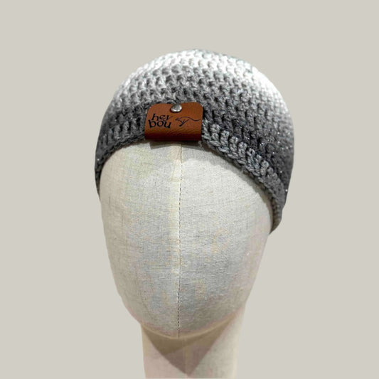 Greys 3 Sparkle Treble Crochet Child/Adult Beanie 47-59cm H 19cm HeyBou