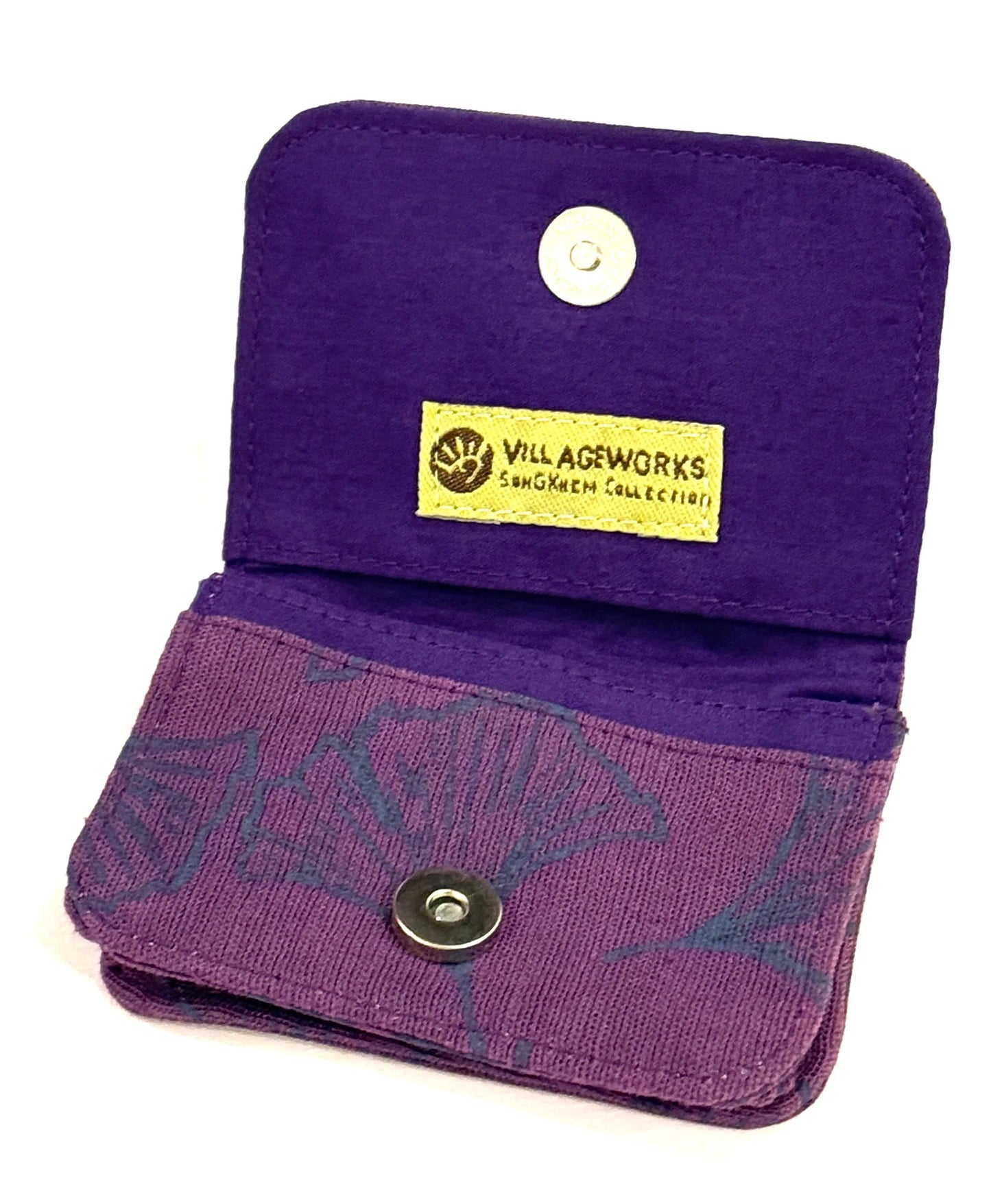 Mini Wallet / Card Holder Green or Purple Village Works