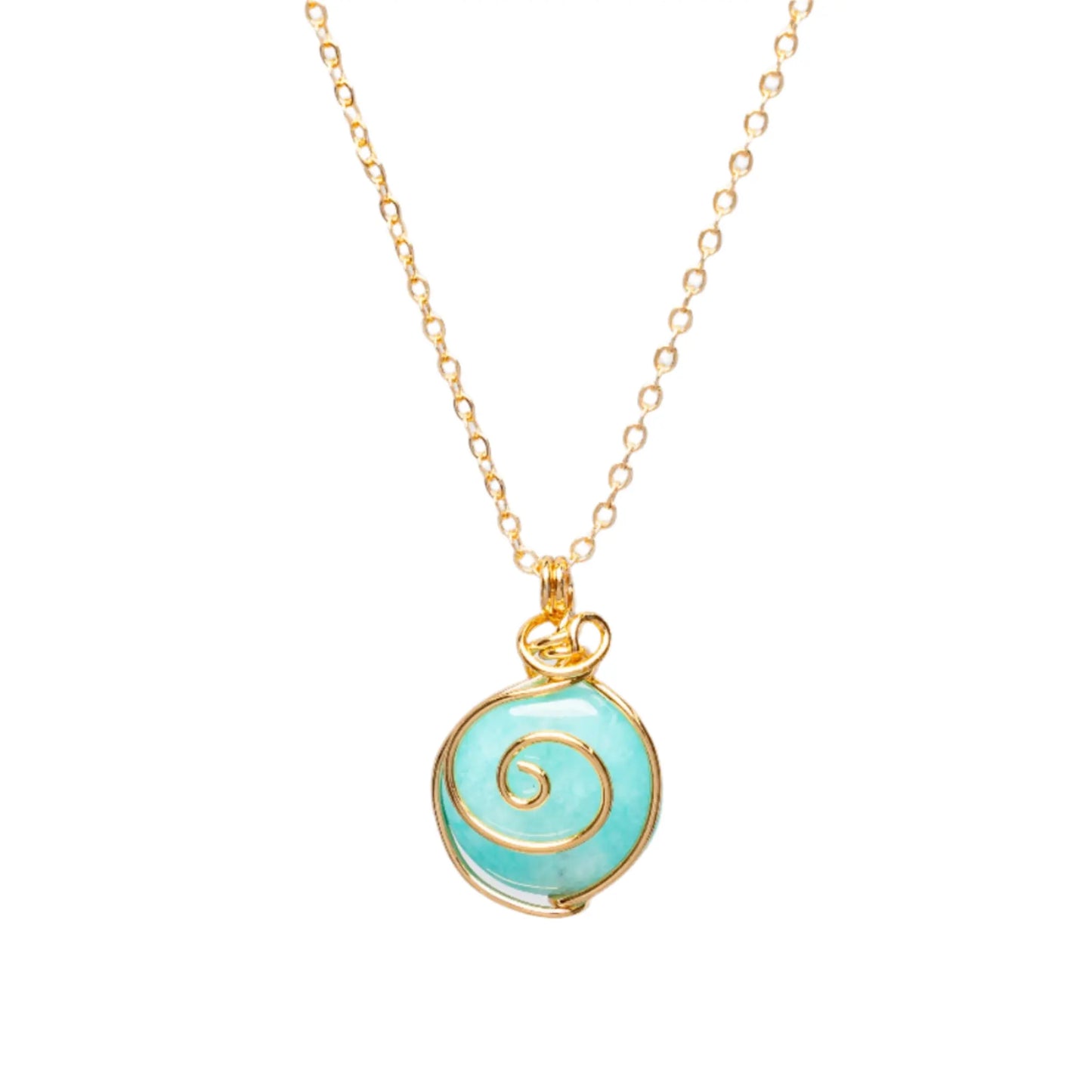 Gold Plated Natural Agate Swirl Classic Necklaces Hey Bou