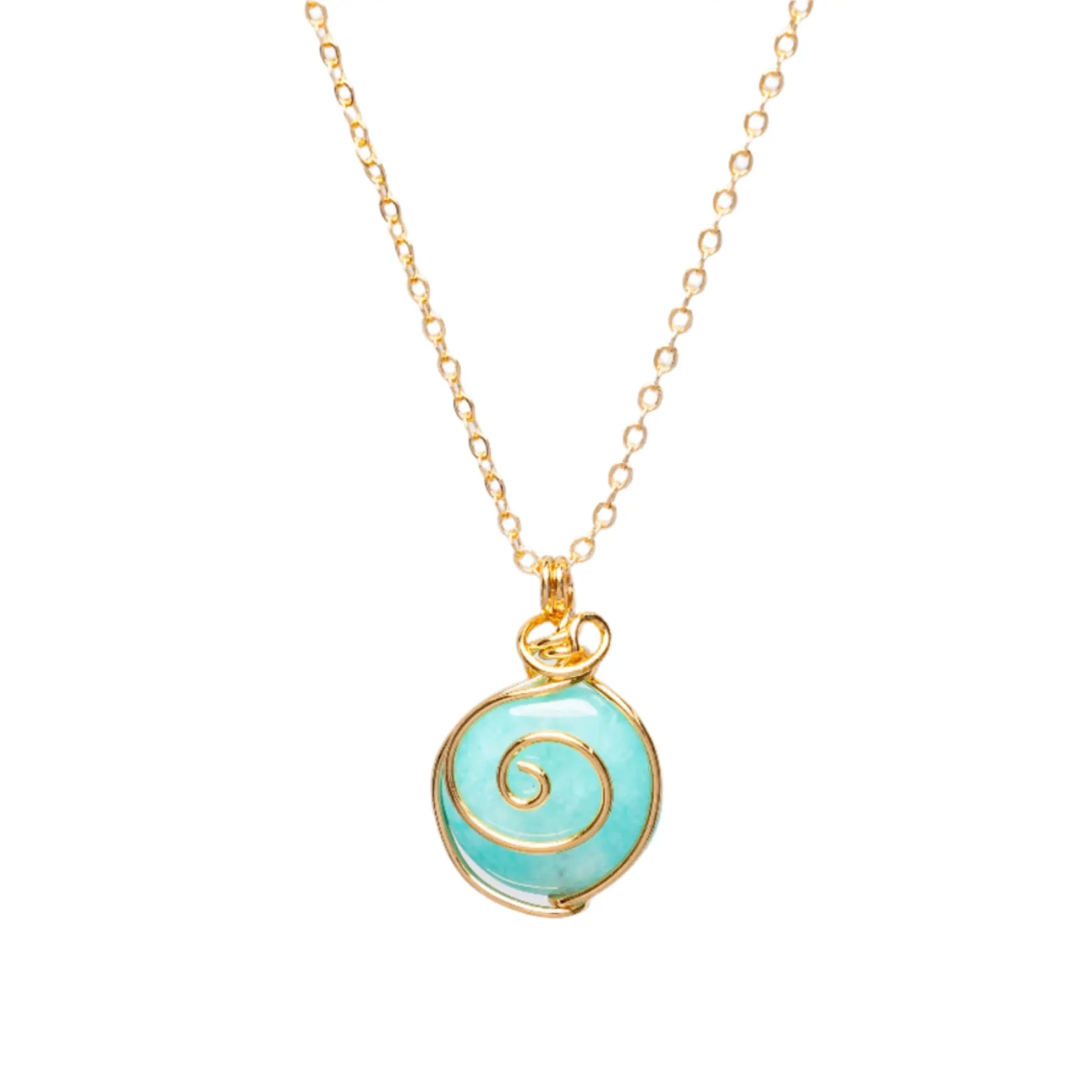 Gold Plated Natural Agate Swirl Classic Necklaces Hey Bou