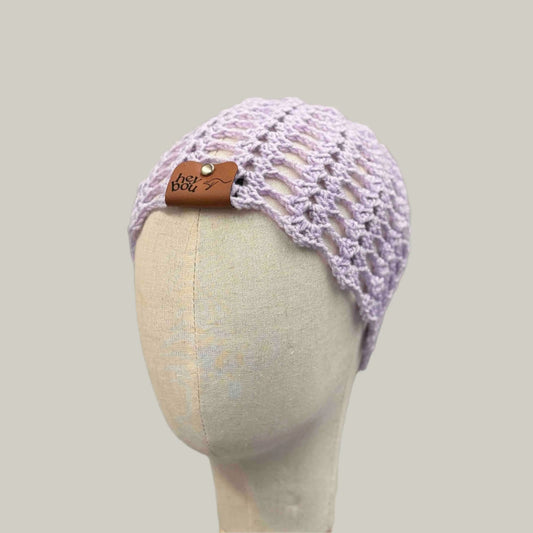 Light Maeve Open Lace Double Crochet Sparkle Child/Adult Beanie 45-57cm H 19cm HeyBou - Made by Lisa