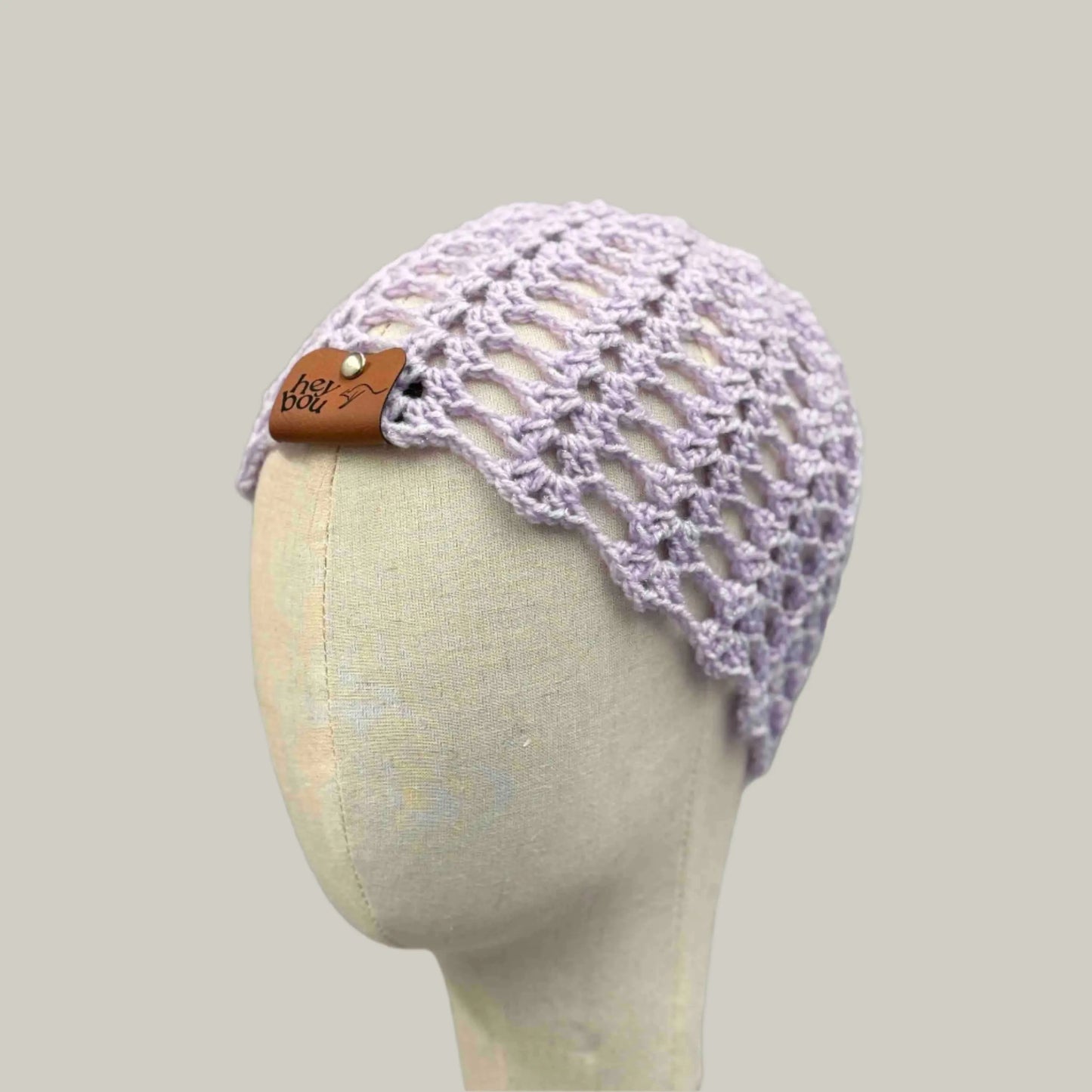 Light Maeve Open Lace Double Crochet Sparkle Child/Adult Beanie 45-57cm H 19cm HeyBou - Made by Lisa