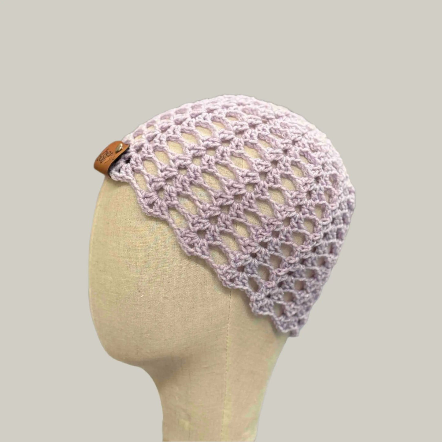 Light Maeve Open Lace Double Crochet Sparkle Child/Adult Beanie 45-57cm H 19cm HeyBou - Made by Lisa
