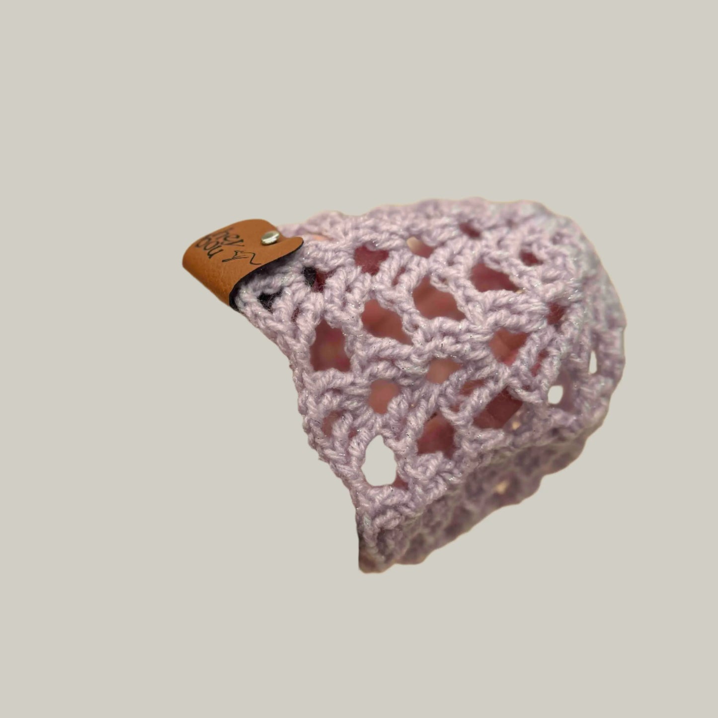 Light Maeve Open Lace Treble Crochet Sparkle Baby Beanie 32-47cm H 14cm HeyBou - Made by Lisa