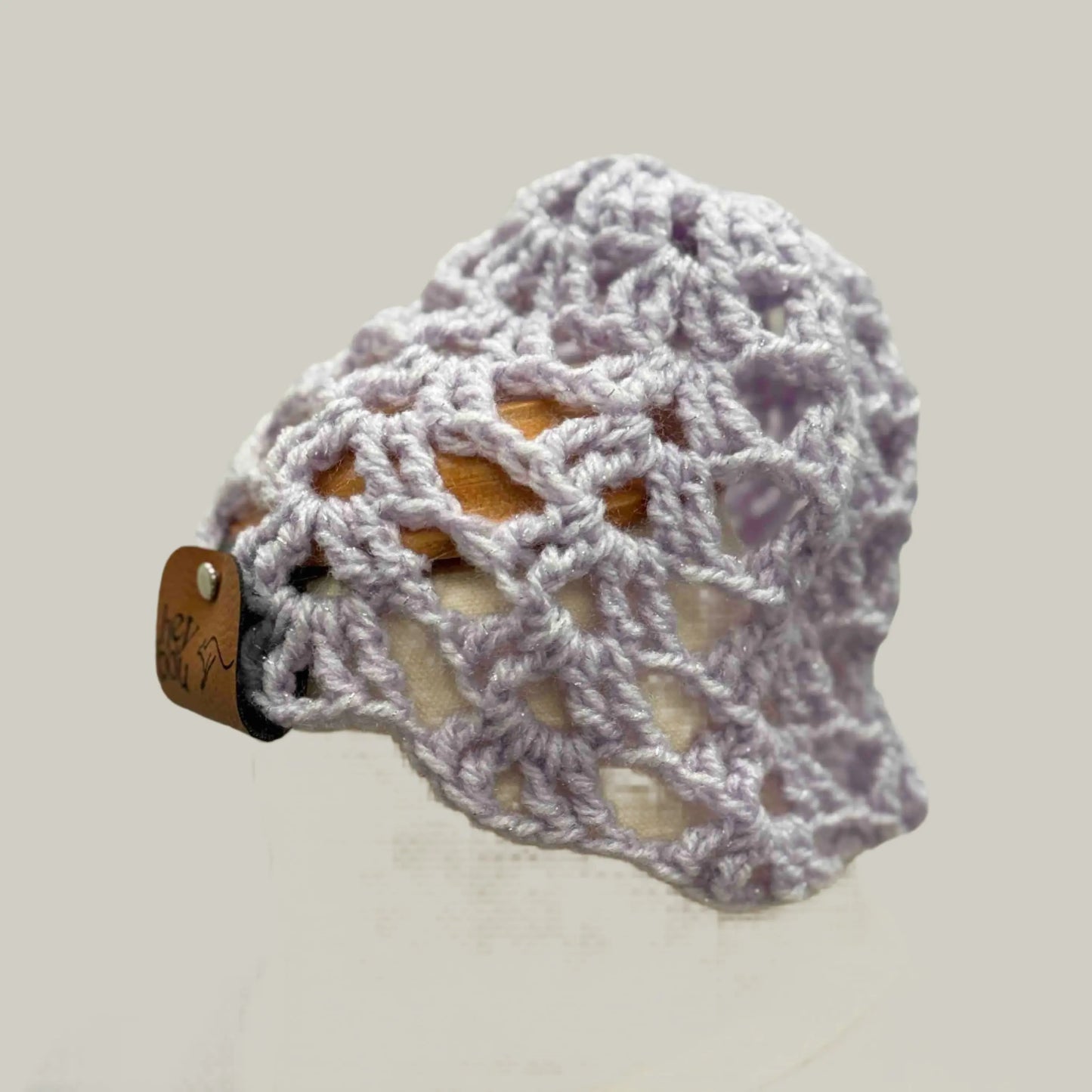 Light Maeve Open Lace Treble Crochet Sparkle Baby Beanie 32-47cm H 14cm HeyBou - Made by Lisa