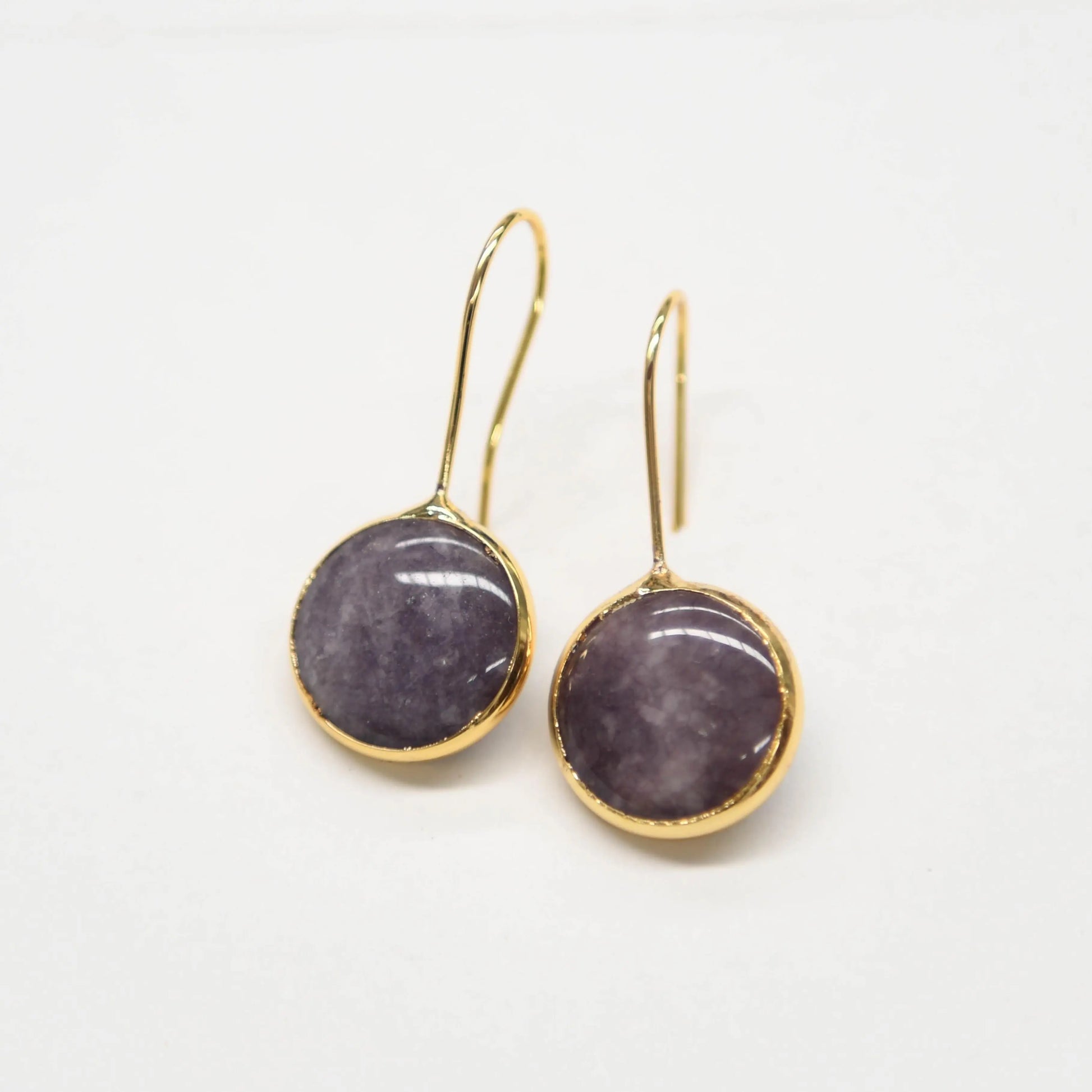 Gold Plated Natural Stone Hook Earrings Hey Bou