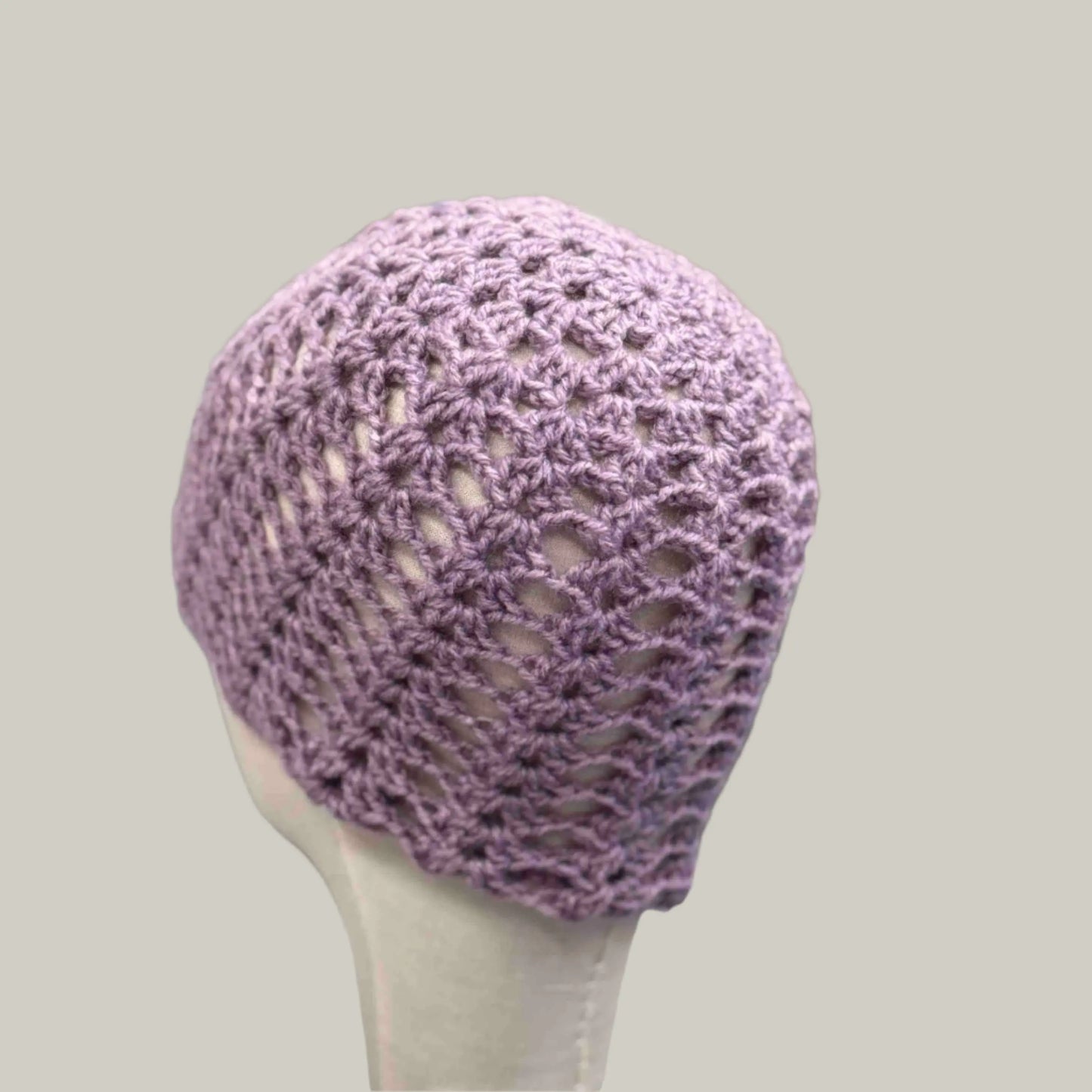 Maeve Open Lace Double Crochet Adult Beanie 51-66cm H 23cm HeyBou - Made by Lisa