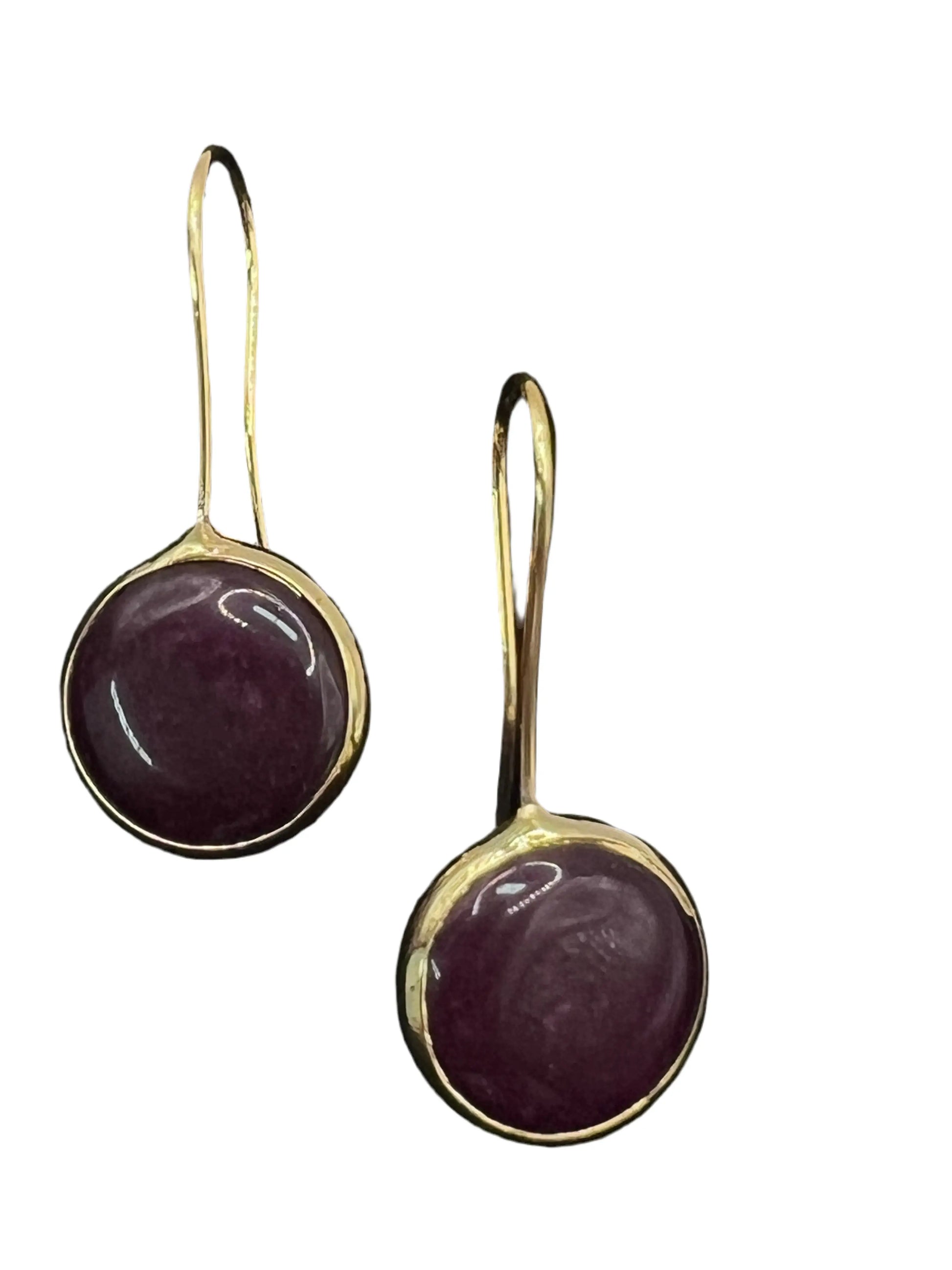 Gold Plated Natural Stone Hook Earrings Hey Bou