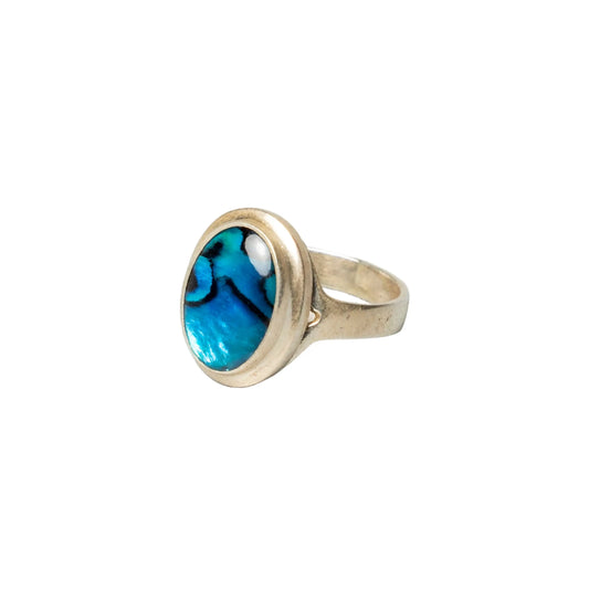 Blue Oval Mother of Pearl Ring Hey Bou