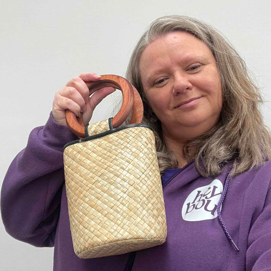 Cylindrical Woven Handbag Bayong ni Ma'am