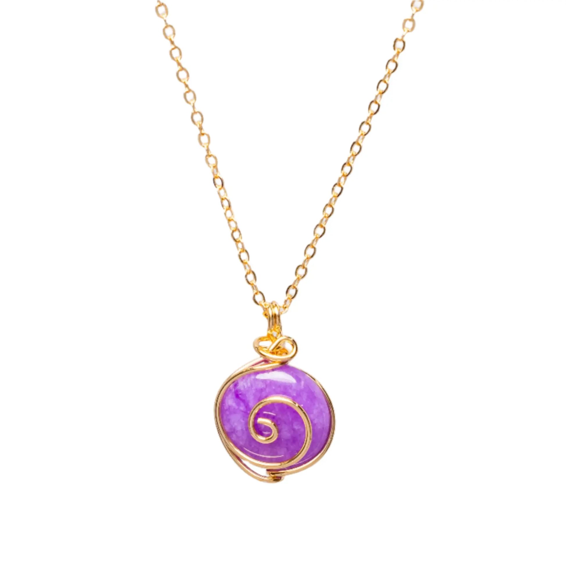 Gold Plated Natural Agate Swirl Classic Necklaces Hey Bou