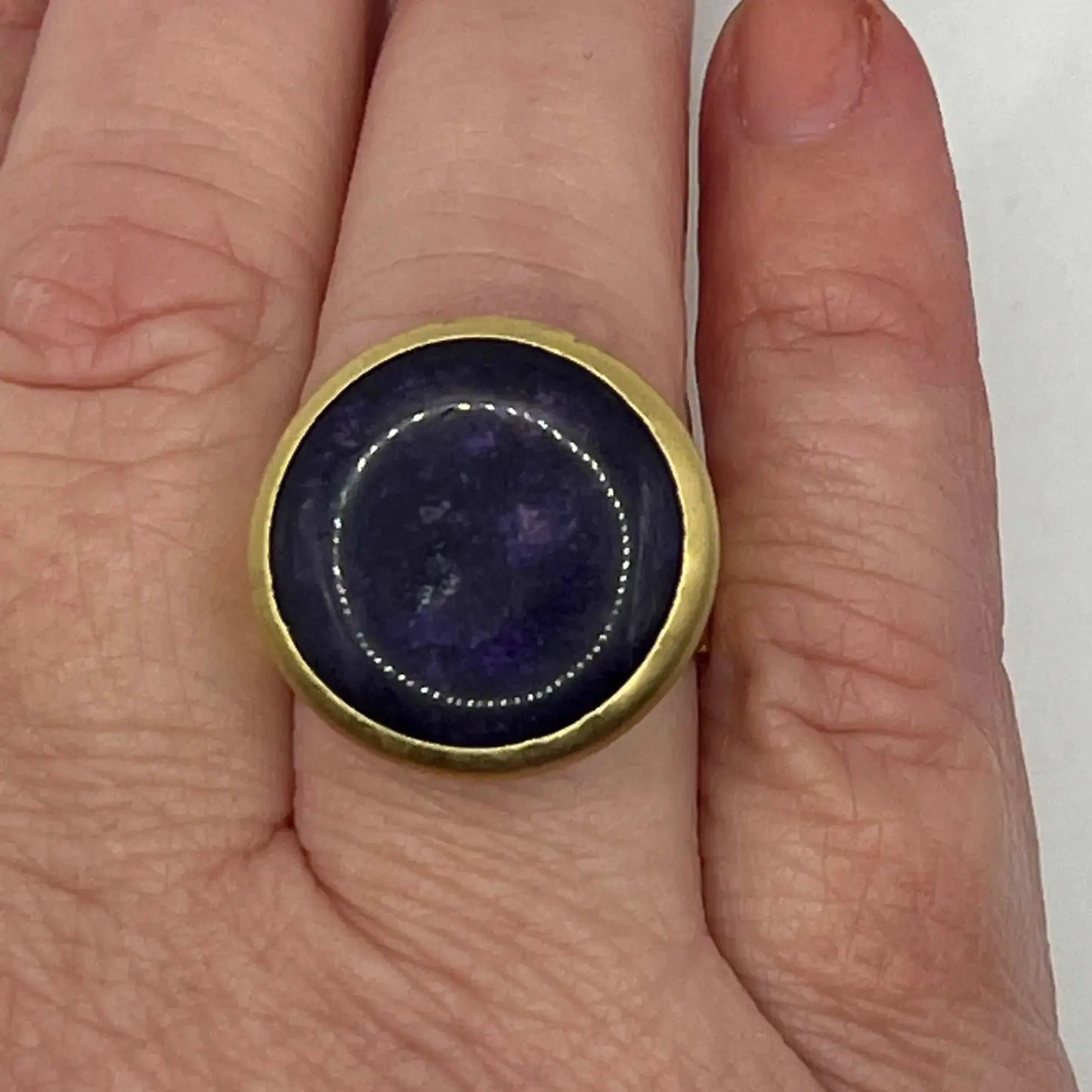 Gold Plated Natural Stone Ring - various colours Hey Bou