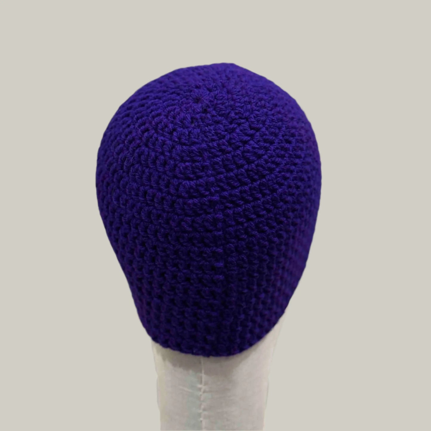 Purple Double Crochet Adult Beanie 47-57cm H 19cm HeyBou