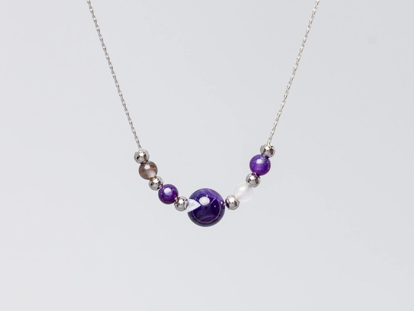 Rhodium Agate Necklaces Hey Bou