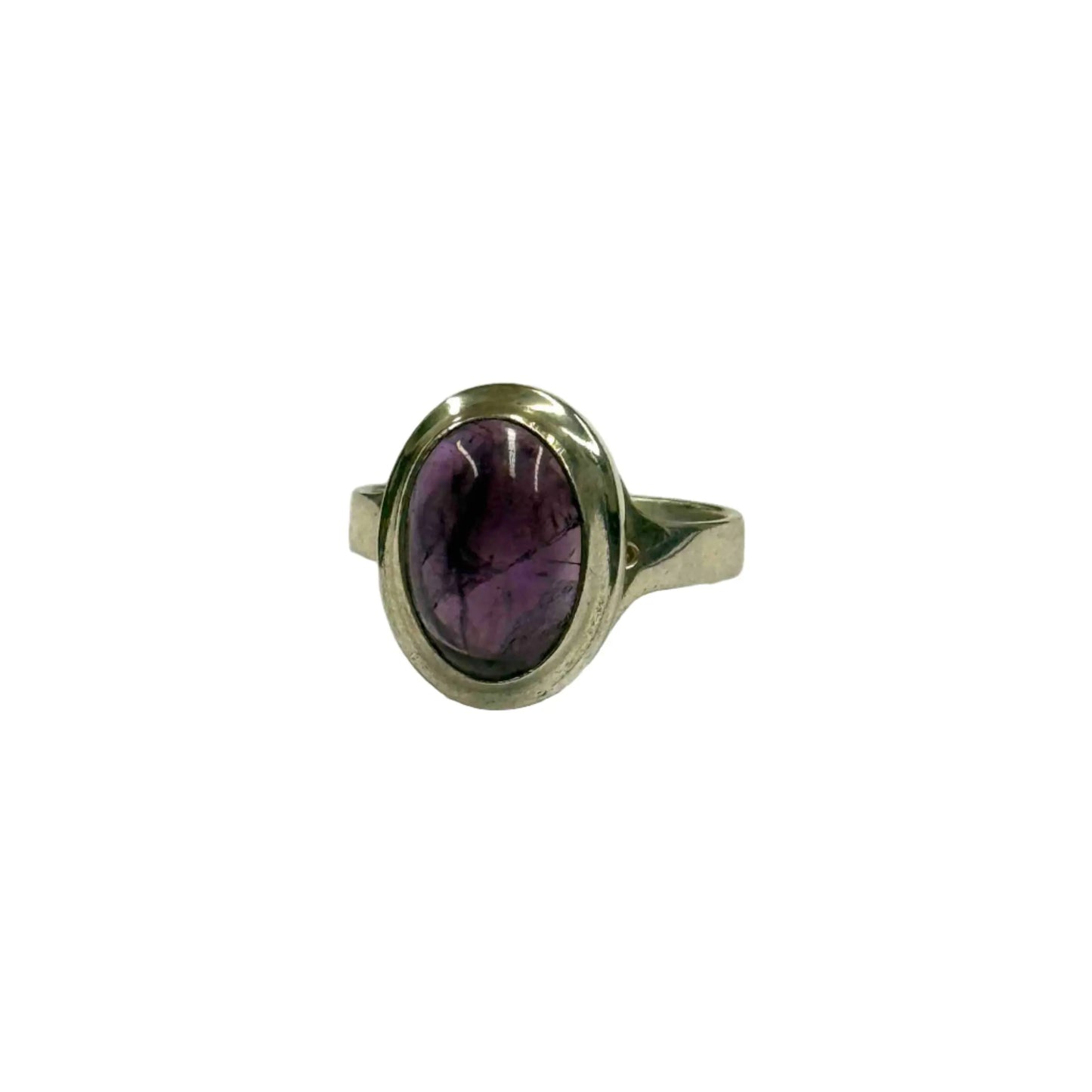 Purple Tourmaline Crystal Oval Sterling Silver Ring Hey Bou