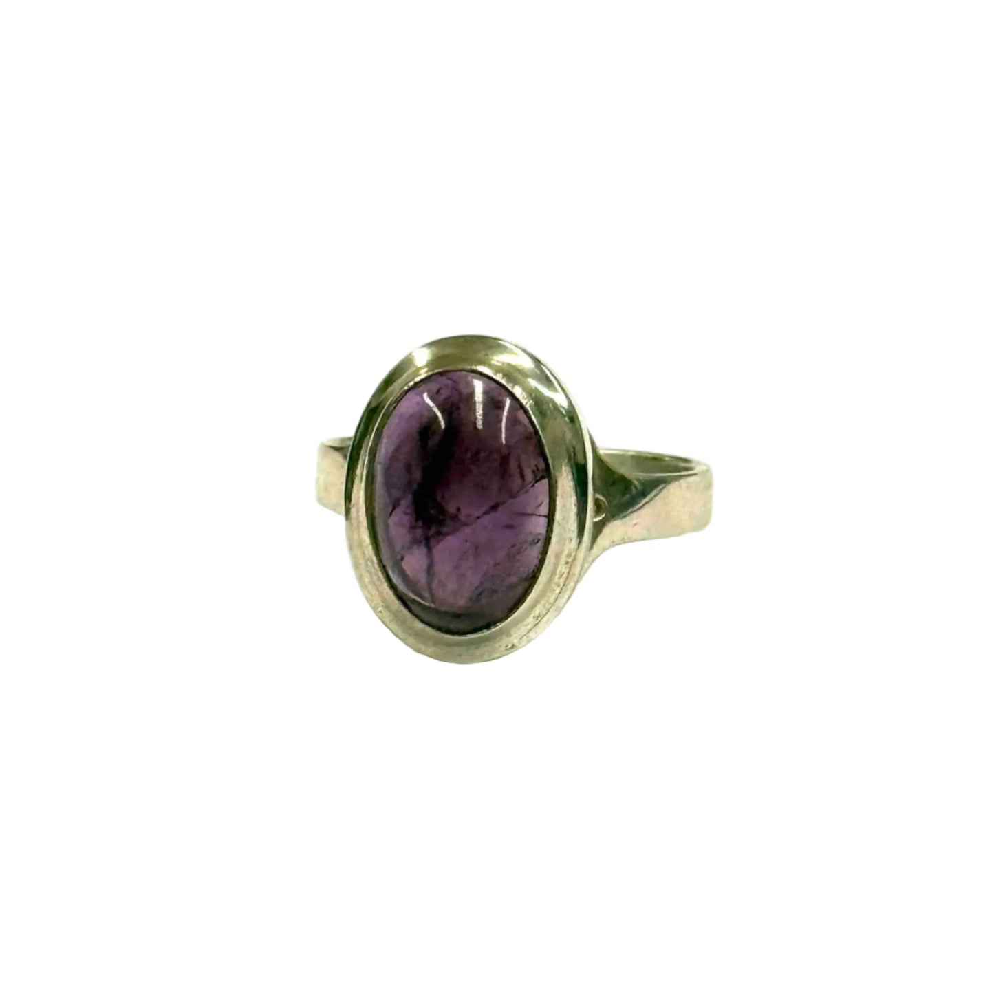 Purple Tourmaline Crystal Oval Sterling Silver Ring Hey Bou