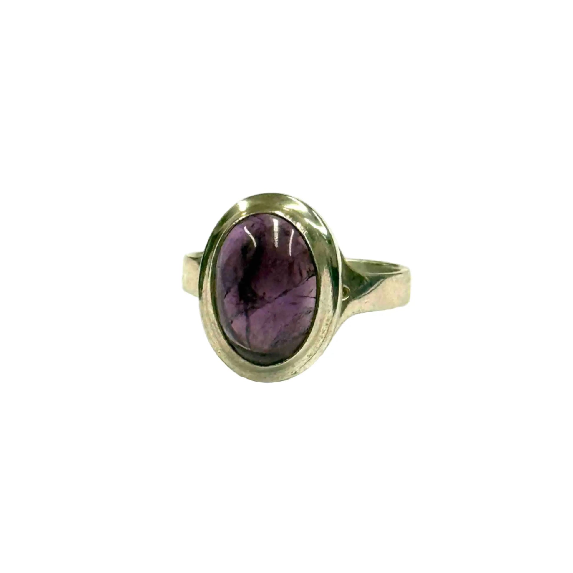 Purple Tourmaline Crystal Oval Sterling Silver Ring Hey Bou
