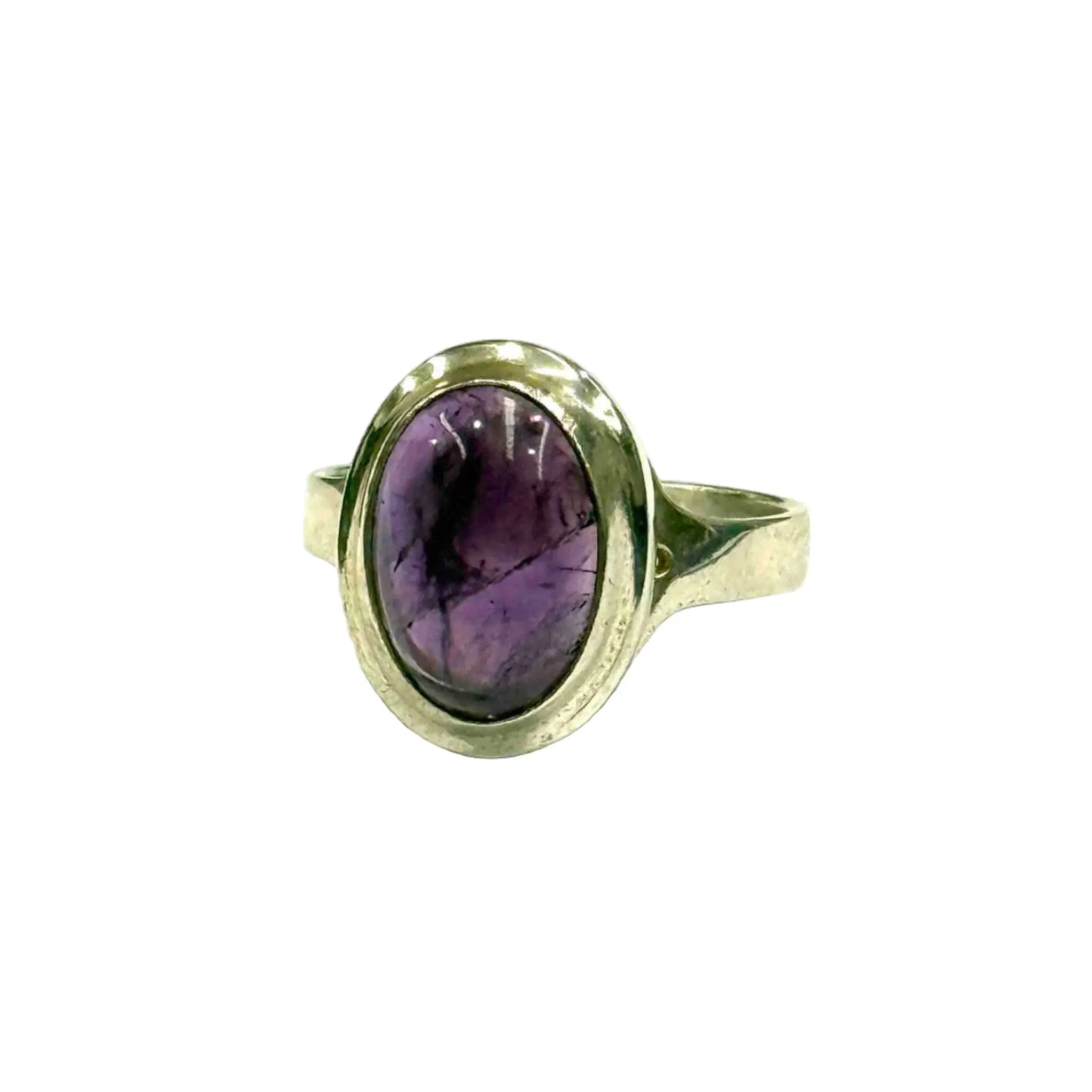 Purple Tourmaline Crystal Oval Sterling Silver Ring Hey Bou