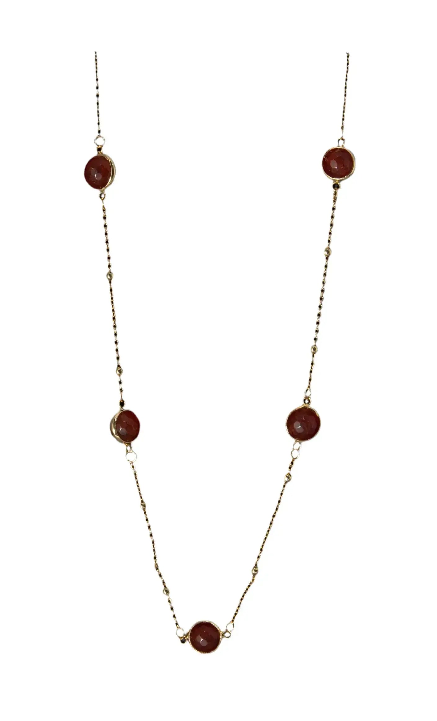 5 Agate Gold Plated Necklace Hey Bou