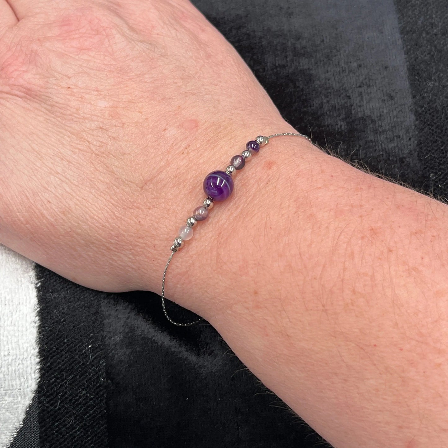 Rhodium Agate Bracelets Hey Bou