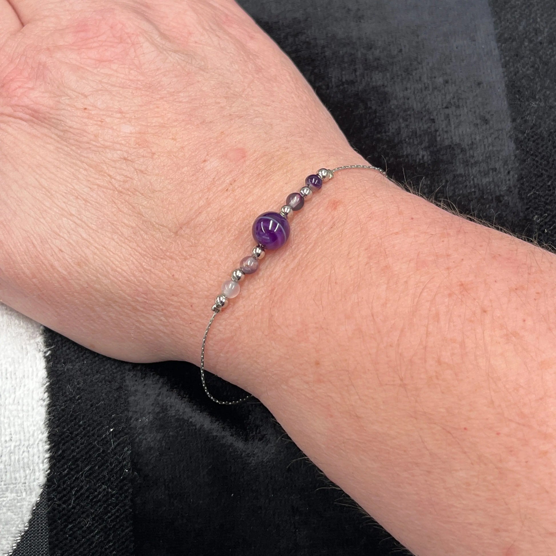 Rhodium Agate Bracelets Hey Bou